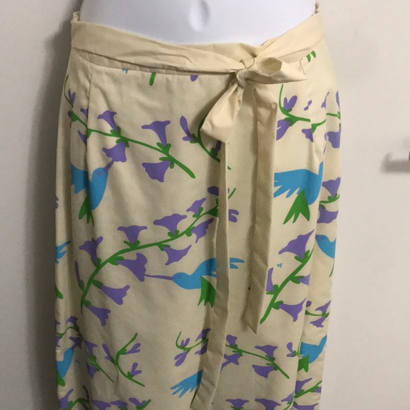 Vintage Hand Screen Printed Maxi Skirt Sz 10 - Picture 2 of 5